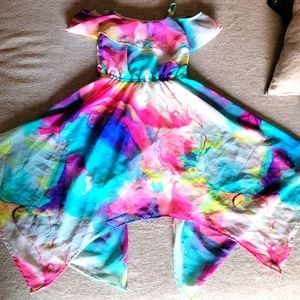 Girls 7/8 tie dye sharkbite hem dress